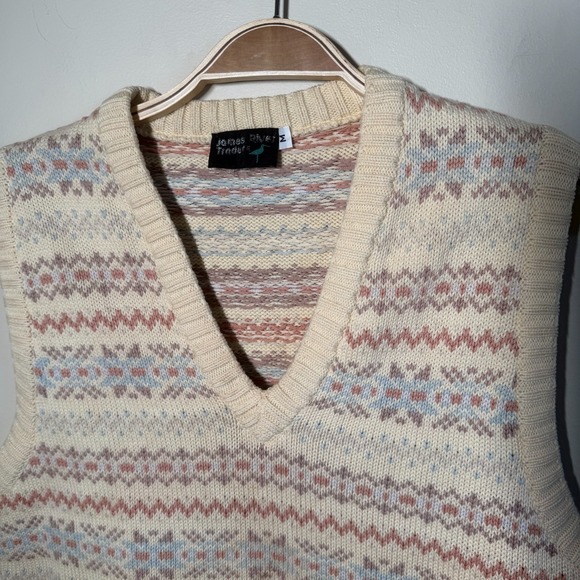 Vintage James River Traders Sweater Vest Woman's Medium Yellow Multicolor Knit - Picture 3 of 4